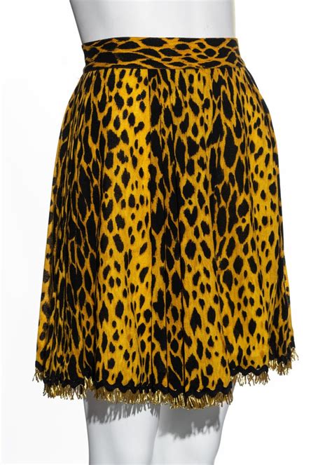 versace cheetah printed|Gianni Versace yellow cheetah print wool crepe pleated wrap.